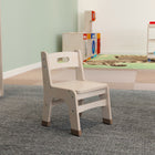Flash Furniture Bright Beginnings Commercial Grade Wooden Classroom Chairs, 9" Seat Height with Foot Caps - Natural - Set of 2-Quick and Easy Assembly, Wipe Clean with a Damp Cloth Then Dry
