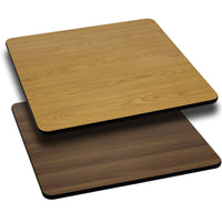 Flash Furniture 36" Square Table Top with Natural or Walnut Reversible Laminate Top-Restaurant or Banquet Table