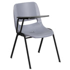 Flash Furniture Grey Ergonomic Shell Chair with Right Handed Flip-Up Tablet Arm-Compact Sized Desk