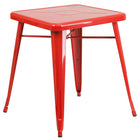 Flash Furniture 24'' Square Metal Indoor/Outdoor Table, Red (CH3133029RED)-Red/Metal, Rubber