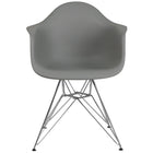 Flash Furniture Alonza Series Plastic Chairs with Chrome Base - Moss Grey - 2 Pack-Set of 2 Accent Side Chairs