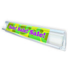 Azar Displays 1.25"H Flip Up C-Channel, Clear, 5 Pack (600050)-Made from extruded plastic and includes double-sided adhesive tape on the bottom
