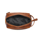 Tolredo Poseidon Leather Toiletry Bag - Brown-Skilfully handcrafted