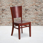 Flash Furniture Lacey Series Solid Back Mahogany Wood Restaurant Chair-Solid European Beech Hardwood Construction