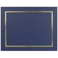 St. James Document/Certificate Holders - Gold Foil Border - Linen Finish - Navy Blue - 5 Pack - 83846-Add ceremony, elegance and sincerity to the act of giving recognition