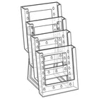 Azar Displays 4-Tier Bi-Fold Size Modular Brochure Holder For Counter, 2 Pack (252307)-Four-tier pocket bi-fold size holder