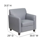 Flash Furniture HERCULES Diplomat Series Grey Leather Chair-Hardwood Construction