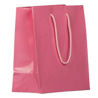 JAM Paper Glossy Gift Bags with Rope Handles - Medium - 8" x 10" - Pink - 3 Pack-Color: Pink Glossy: Make your gift stand out with shiny colourful gift bags.
