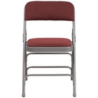 Flash Furniture HERCULES Series Curved Triple Braced & Double-Hinged Burgundy Patterned Fabric Metal Folding Chair-Padded Metal Folding Chair