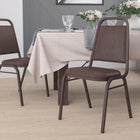 Flash Furniture HERCULES Series Trapezoidal Back Stacking Banquet Chair with Copper Vein Frame - Brown Vinyl-Upholstered Seat and Back