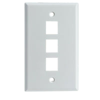 Digiwave Keystone Wall Plate, 3 Slots, 5" x 3" x 1", White-Compatible with Any Standard Keystone Jack