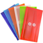 JAM Paper #10 Plastic Envelopes with Button and String Tie Closure, 5.25 x 10, Assorted Colours, 3 sets of 6 (921B1assrtdg)-Quantity: 6 envelopes per pack