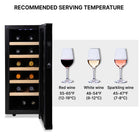 Koolatron Deluxe 12 Bottle Wine Cooler, Beech Wood Racks, 1 cu. ft. (28L), Freestanding - Black-LED interior lighting gives off no heat