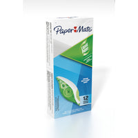 Papermate Liquid Paper DryLine Grip Correction Tape, 12 Pack-No drying time required