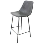 My Home My Living Vintage Faux Leather Counter Stool - Grey - 2 Pack-Weight Capacity: 250 lb