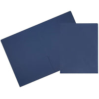 JAM Paper 2 Pocket Matte Cardstock Presentation Folder, Presidential Blue, 6 Pack (166632659B)-Presidential Blue Folder