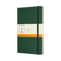 Moleskine Ruled Hard Cover Classic Notebook - Large - Myrtle Green - 5" x 8.25"-Portrait Style
