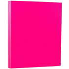 JAM Paper Neon Cardstock, 8.5 x 11, 43lb Fluorescent Pink, 250/ream (05733975B)-Size: 8-1/2" x 11"