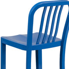 Flash Furniture 30" High Blue Metal Indoor-Outdoor Barstool with Vertical Slat Back-Footrest