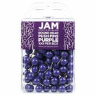 JAM Paper Colorful Push Pins - Round Head Map Thumb Tacks - Purple - 100 Pack-Color: Purple