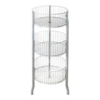 Azar Displays 3-Tier Large Round Wire Dump Bin, White, 45" (300703)-Dimensions: 45"H x 18" Diameter