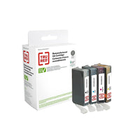 TRU RED 2946B004 Canon CLI-221 Remanufactured Ink Cartridges - Standard Yield - Black, Cyan, Magenta, Yellow, 4-Pack-Yields up to 535 pages for cyan, 530 pages for magenta, 510 pages for yellow cartridges