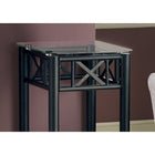 Monarch Specialties 3078 Accent Table - Black Metal With Tempered Glass-Sturdy accent table for a plant, a lamp, or decorative objects
