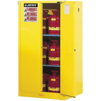 Justrite Sure-Grip Ex Flammable Storage Cabinets, 2 Doors, Self-Closing, 43" x 34" x 65"-Double wall welded 18-gauge steel construction with 1 1/2" of insulating air space