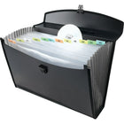 Staples 13-Pocket Poly Portable Expanding File - Legal Size-Pop-up handle for convenient carrying