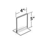 Azar Displays 5" x 4" Vertical/Horizontal T-Strip Acrylic Sign Holder, Clear, 10 Pack (102729)-Made of top quality 0.100" thick acrylic and easy to assemble