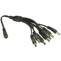 SeqCam 1 to 8 Power Cable Splitter, 0" x 2" x 7", Black-SeqCam 1 to 8 cable power cable splitter features with high quality UL compliant cables and DC plugs