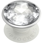 Popsockets Disco Crystal Silver Cellphone Mount-Silver and Polycarbonate