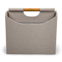 Truu Design Two-Compartment Magazine Holder - 12.2" x 11.6" - Beige-The storage basket measures 12.2"L x 6.9"W x 11.6"H in dimensions