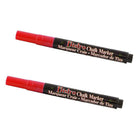 Marvy Uchida Fine-Point Liquid Chalk Markers - Erasable - Dustless - Red - 2 Pack-Colour: Red
