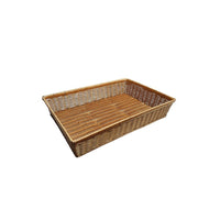 FuTECH Small Wicker Basket - Light Brown - 2 Pack-30 pounds maximum