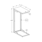 Monarch Specialties 3478 Accent Table - 25"H /White/White Metal-Solid black metal base delivers optimal stability
