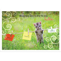 Millbrook Studios 5-3/8" x 7-3/4" Dropping You A Line Greeting Cards and Envelopes, 18 Pack (06718)-Printed on uncoated card stock