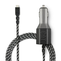 Cat 4.8amp Car Charger with USB Port and 6ft Braided Nylon Micro USB Cord-4.8A total power output