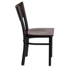 Flash Furniture HERCULES Series Black Slat Back Metal Restaurant Chair - Walnut Wood Back & Seat-Walnut Wood Slat Back Design