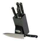 Oceanstar KS1200 Contemporary 6-Piece Knife Set with Block, Elegant Black-Handle shape is ergonomically designed triple-riveted to ensure the handles are strong and secure.