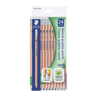Staedtler Natural Woodgrain Pencils - #2 HB - 24 Pack-Pre Sharpened, Natural