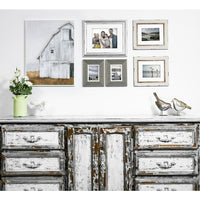 kieragrace KG Farmhouse Gallery Set - Set of 5-4 Gary (5x7” matted for 4x6”), grey worn-look wood, beveled