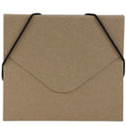 JAM Paper CD Case Portfolio Envelopes With Elastic Closure, 5 x 5.63 x.38, Recycled Brown Kraft, 4 Pack (333545g)-Brown kraft