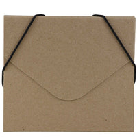 JAM Paper CD Case Portfolio Envelopes With Elastic Closure, 5 x 5.63 x.38, Recycled Brown Kraft, 4 Pack (333545g)-Brown kraft
