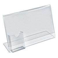 Azar Displays Sign Holder with Attached Brochure Holder, 10 Pack (252043)-Clear Acrylic