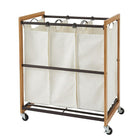 TRINITY 3-Bag Laundry Cart, Bronze (TBFPBR-2103)-3 Laundry Bags: Large 14"W x 9 D x 24 H