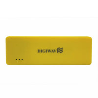 Digiwave 3000mAh Portable Smart Power Bank, 0.4" x 4.7" x 1.6", Yellow-Durable, express charging, portable, fashionable, recharge anytime anywhere, no disconnection issue