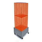 Azar Displays 40" x 14" x 14" Wheeled 4-Sided Interlocking Pegboard Floor Display, Orange (701415-ORG)-Sign holder strip is included