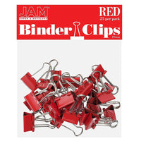 JAM Paper Binder Clips, Small, 19mm, Red Binderclips, 5 packs of 25 (334BCREg)-Size: 0.75"