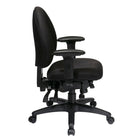Work Smart Multi-Function Mid Back Chair with Seat Slider, Black-Ratchet Back Height Adjustment
